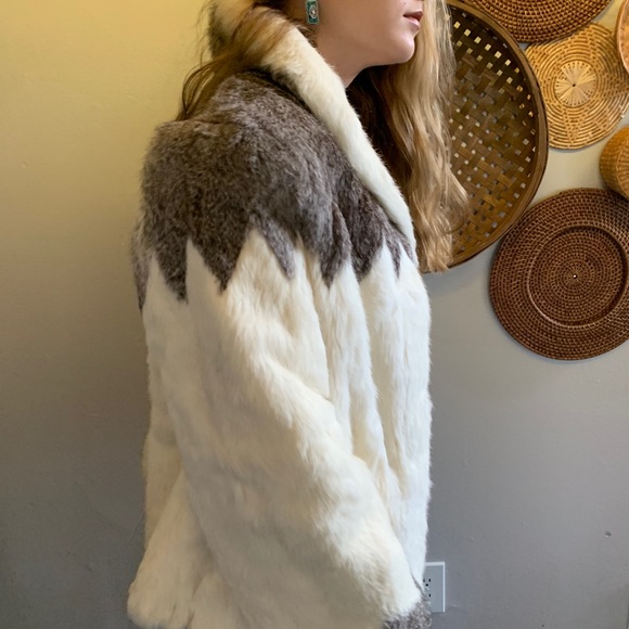 100% Authentic Rabbit fur coat!!RARE pattern!! - Picture 4 of 13